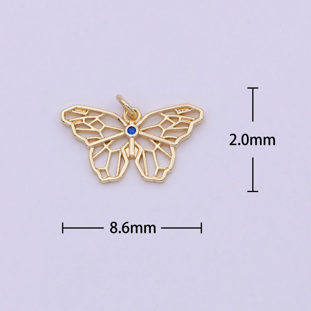 12x21mm Gold Butterfly Charm Cubic Pendant Gold filled Dainty Animal Origami Charm for Necklace Earring charm C-763 - DLUXCA