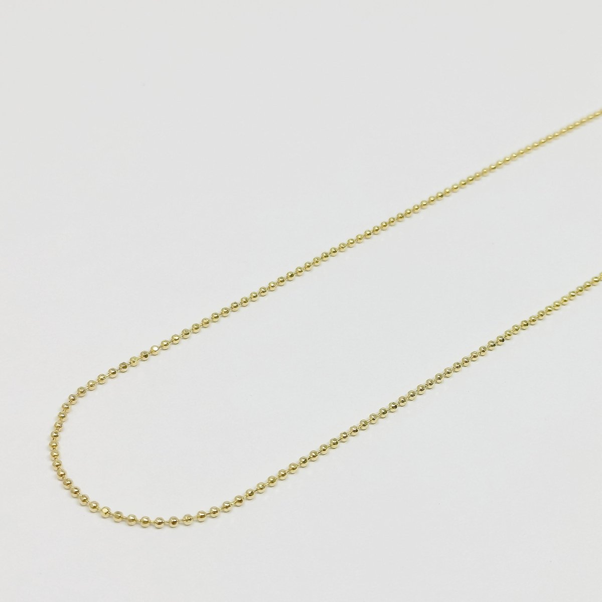 1.3mm Ball Beads Chain, 24K Gold Filled Chain By Yard, Round Bead Chain For DIY Jewelry Making, Bracelet Necklace Component Supply | ROLL-357 Clearance Pricing - DLUXCA