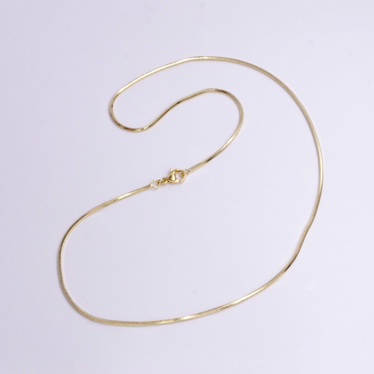 1.3mm Dainty Omega 17.5 Inch Layering Chain Necklace | WA-1899 - DLUXCA