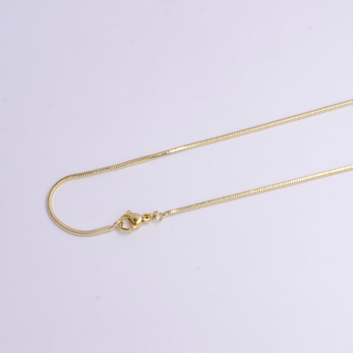1.3mm Dainty Omega 17.5 Inch Layering Chain Necklace | WA-1899 - DLUXCA