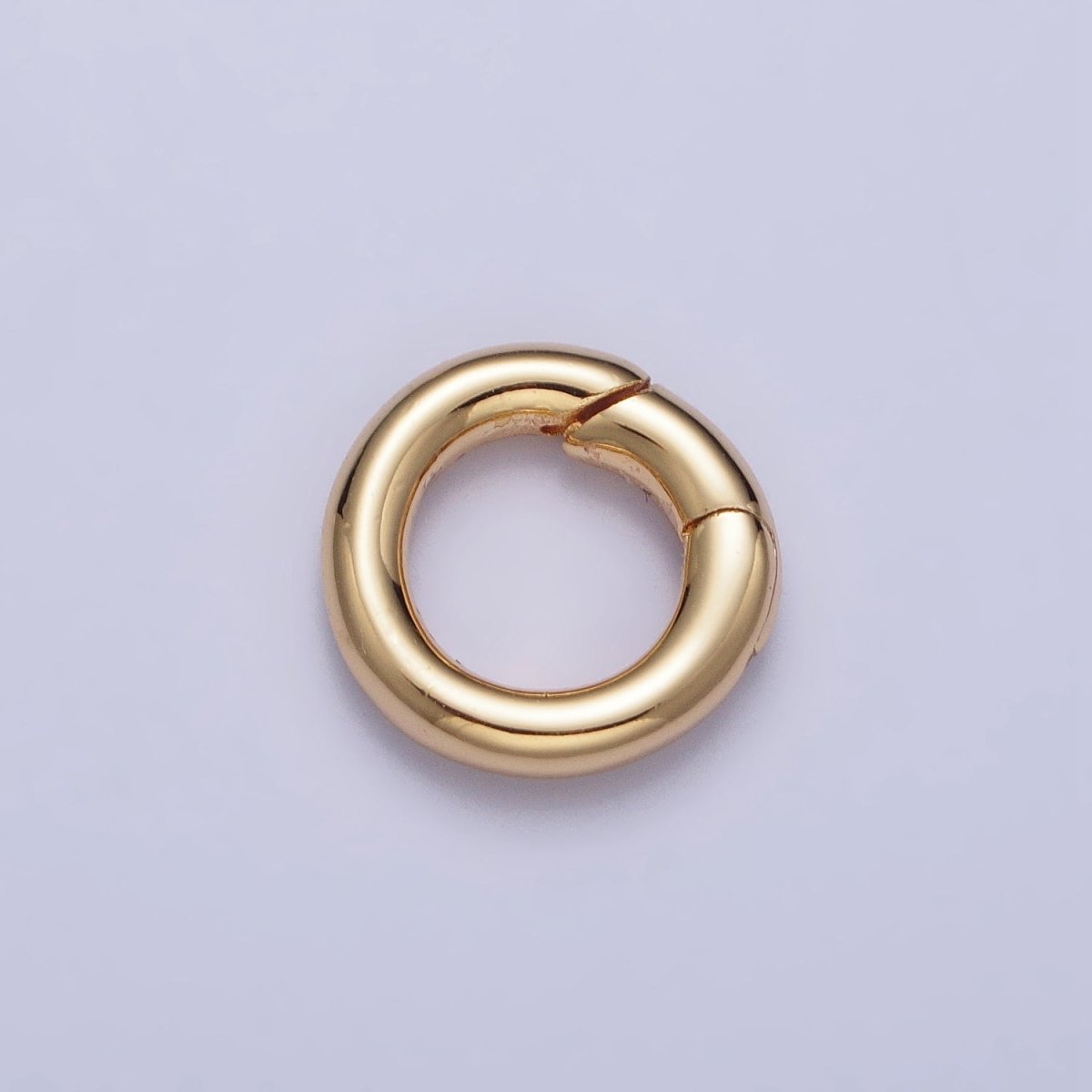 13mm Gold Rounded Push Spring Gate Ring Jewelry Making Closure Enhancer Supply | Z-105 - DLUXCA