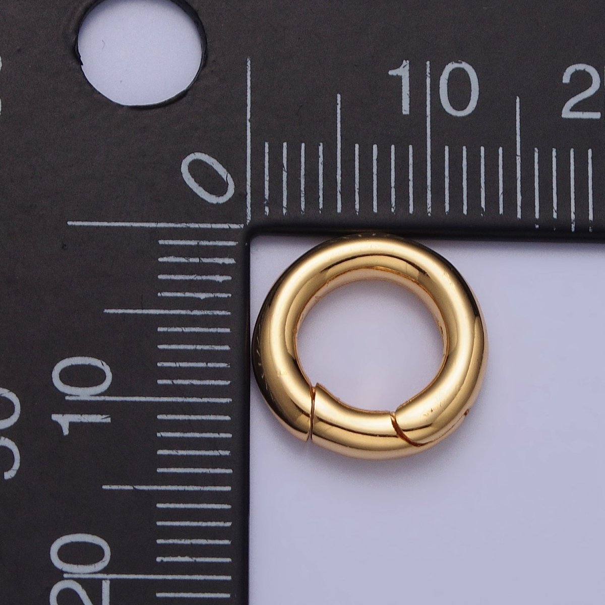 13mm Gold Rounded Push Spring Gate Ring Jewelry Making Closure Enhancer Supply | Z-105 - DLUXCA
