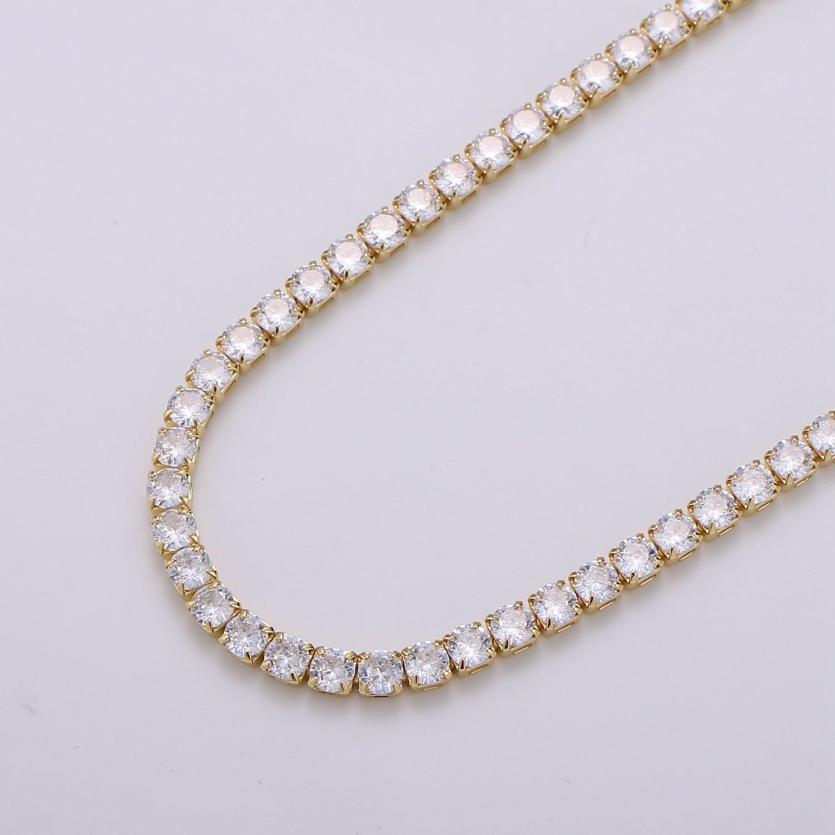 14.3'' Cubic Zirconia + 2.5" Extender Ready to Use 14K Gold Sparkly Necklace, Beautiful CZ Color Layering Necklace | CN-897, 898, 899 Clearance Pricing - DLUXCA