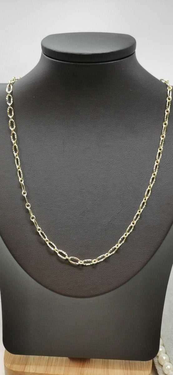 14k chain GOLD filled over brass • Oval Link chain 17.5 inch •elongated link chain Necklace Ready To wear w/ clasp light Chain for layering,Finish-12 - DLUXCA