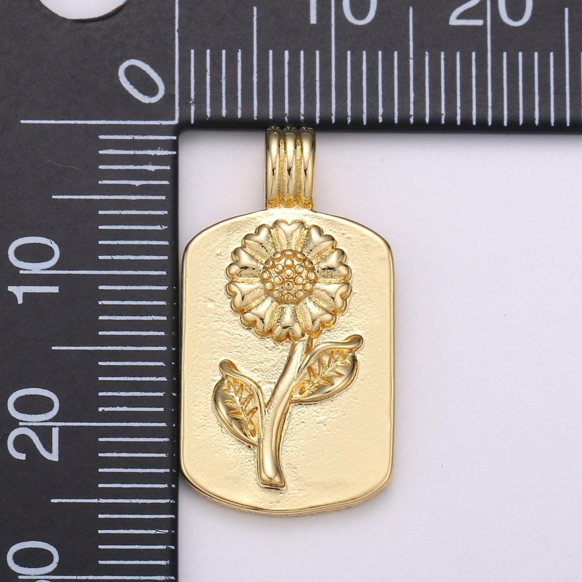 14K Gf Sun Flower Charms, Gold SunFlower Pendant, Dainty Flower Charm, Small Medallion Charm for Necklace Floral Flower Jewelry H-841 - DLUXCA