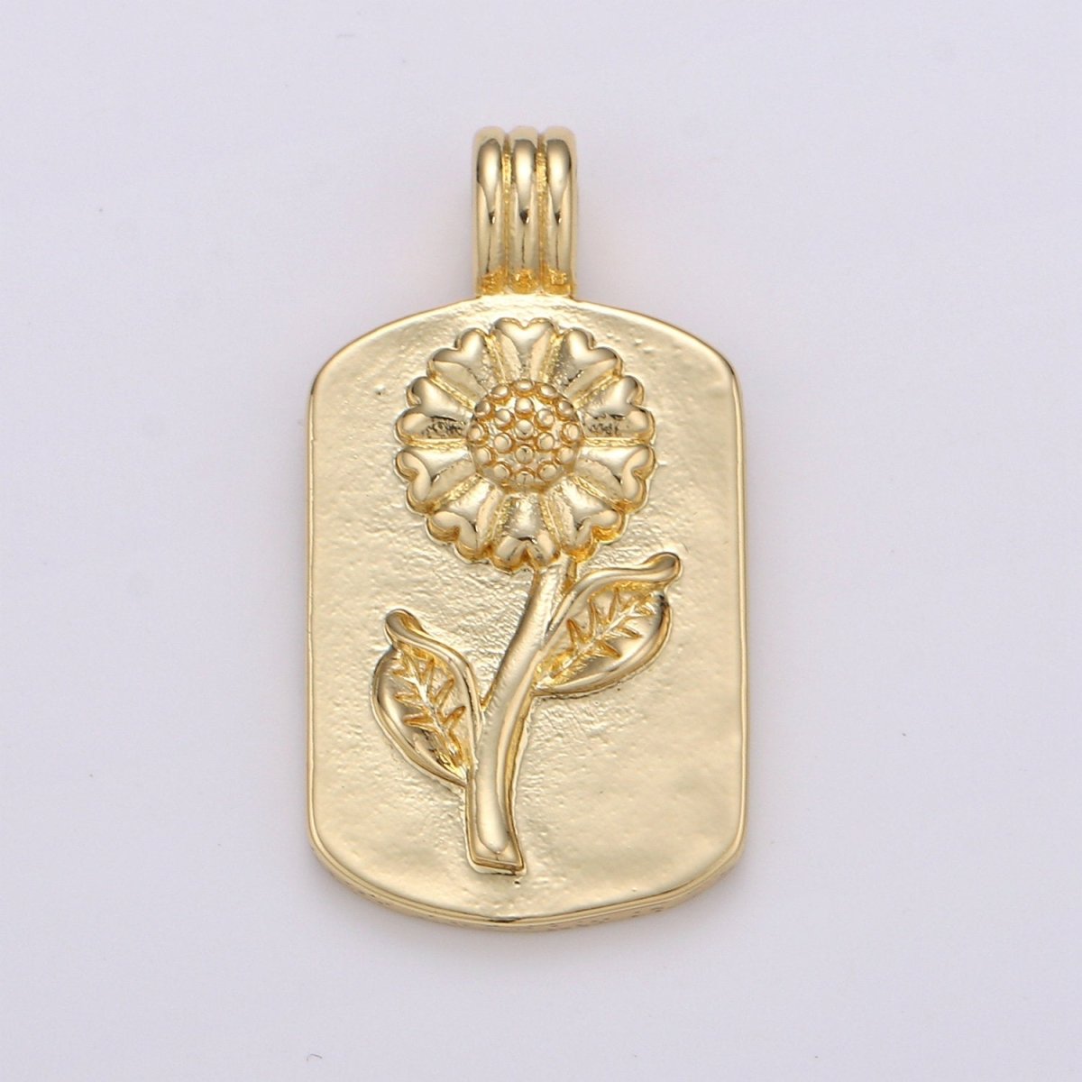 14K Gf Sun Flower Charms, Gold SunFlower Pendant, Dainty Flower Charm, Small Medallion Charm for Necklace Floral Flower Jewelry H-841 - DLUXCA