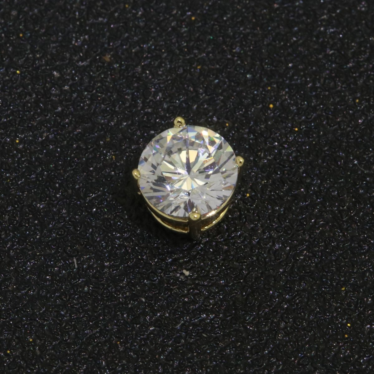 14K Gol Filled CZ micro pave solitaire round beads, spacer beads, small round spacer beads, mini small round beads 8.2*5.5mm B-683 - DLUXCA