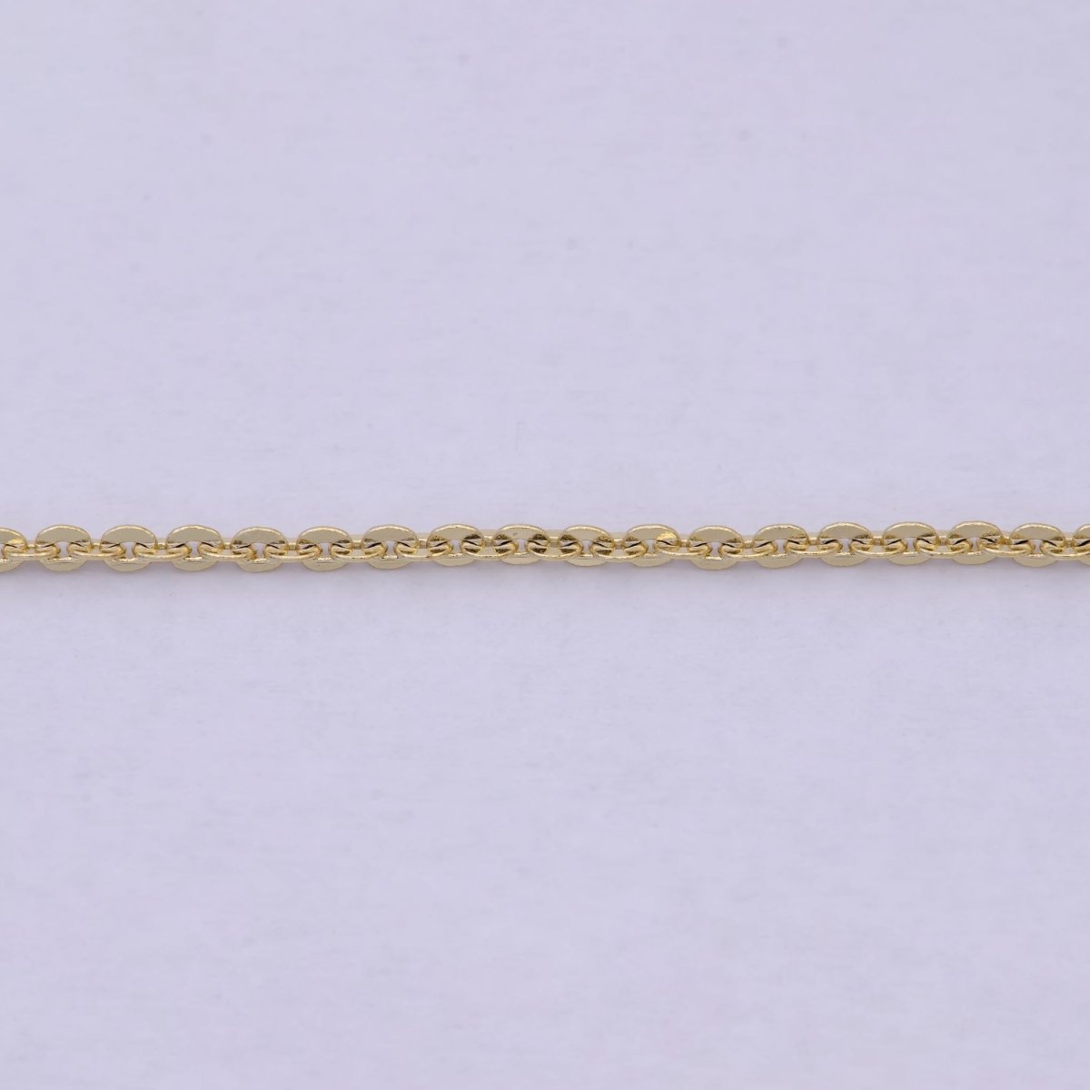 14K Gold Cable Rolo Chain, Dainty 1.5mm Cable Chain Width, 17.5 Inch Layering Finished Chain with Lobster Clasps | WA-617 Clearance Pricing - DLUXCA