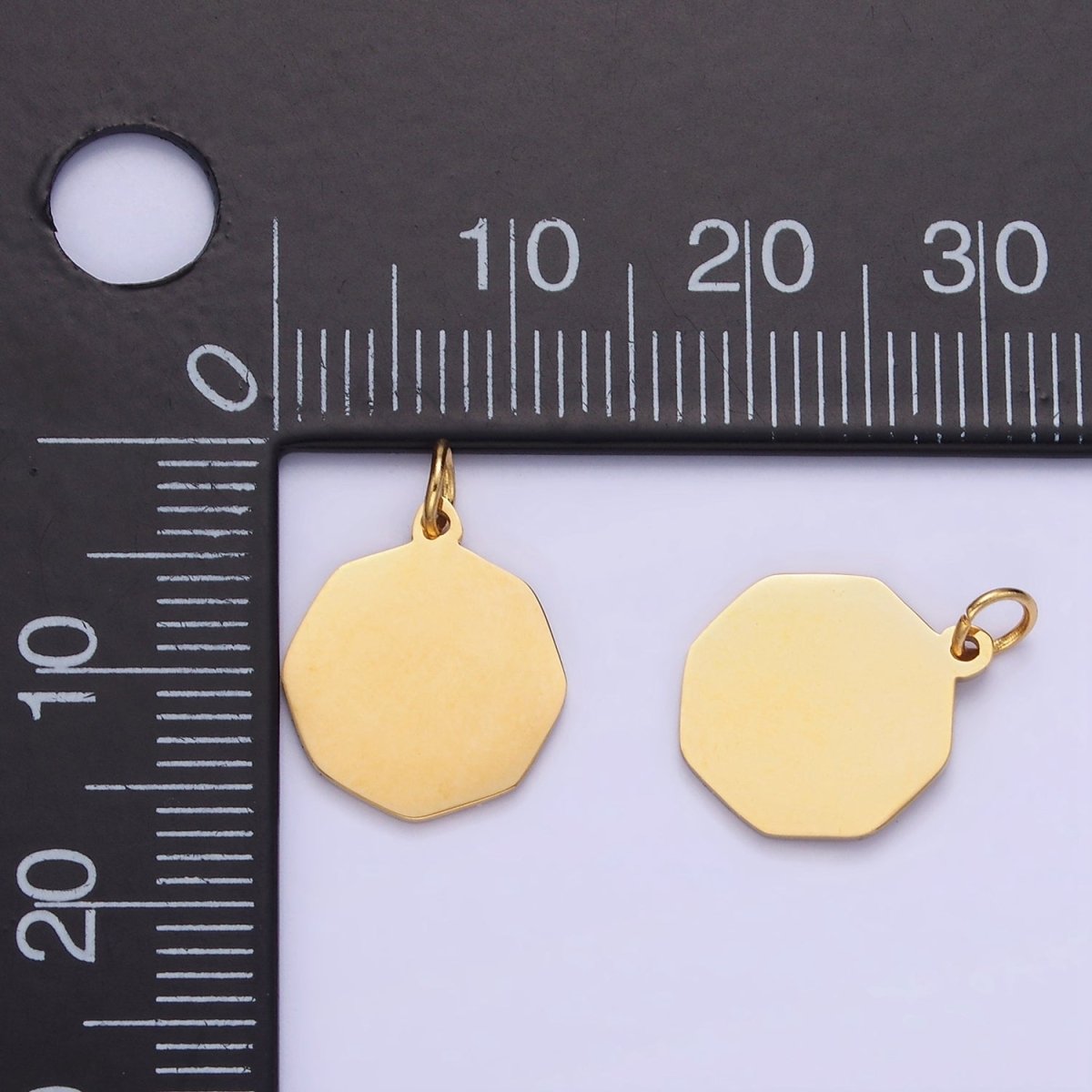 14K Gold Filed 15mm Hexagon Minimalist Charm | P949 - DLUXCA