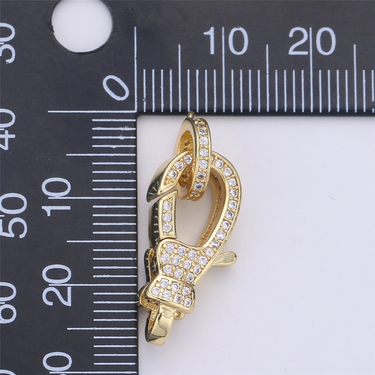 14k Gold Fill Lobster claw clasp for Bracelet Necklace Buckle Micro paved ,CZ Cubic Clasp Fastener for Beading supplies Component K-390 K-432 - DLUXCA