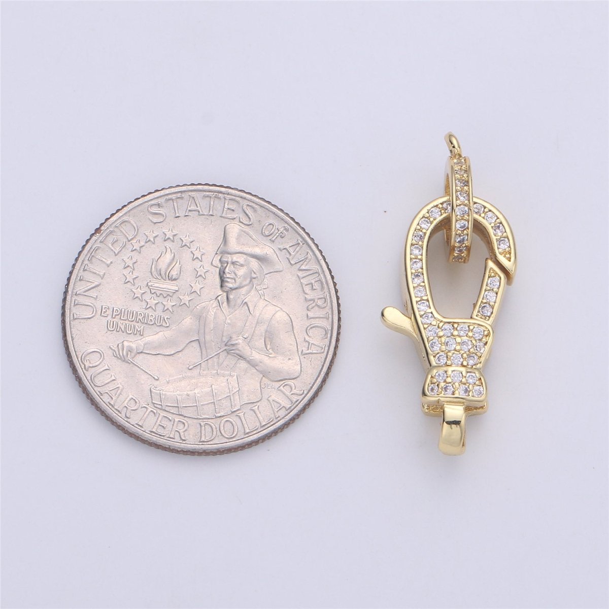 14k Gold Fill Lobster claw clasp for Bracelet Necklace Buckle Micro paved ,CZ Cubic Clasp Fastener for Beading supplies Component K-390 K-432 - DLUXCA