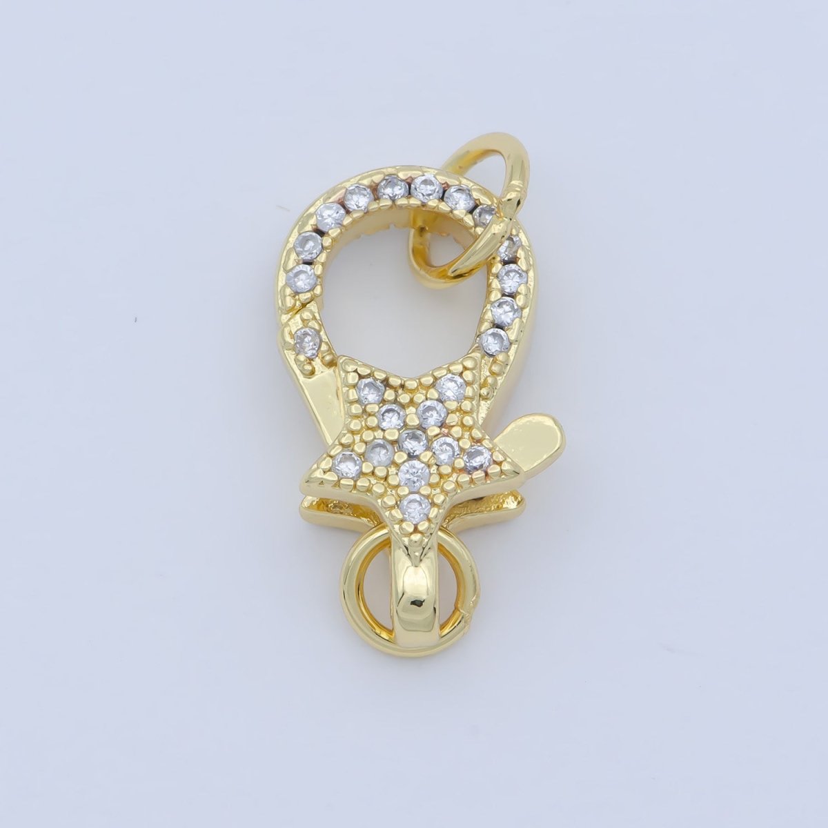 14k Gold Fill Star clasp for Bracelet Necklace Buckle Micro paved , CZ Cubic Lobster Clasp Fastener for Beading supplies Component L-403 L-404 - DLUXCA