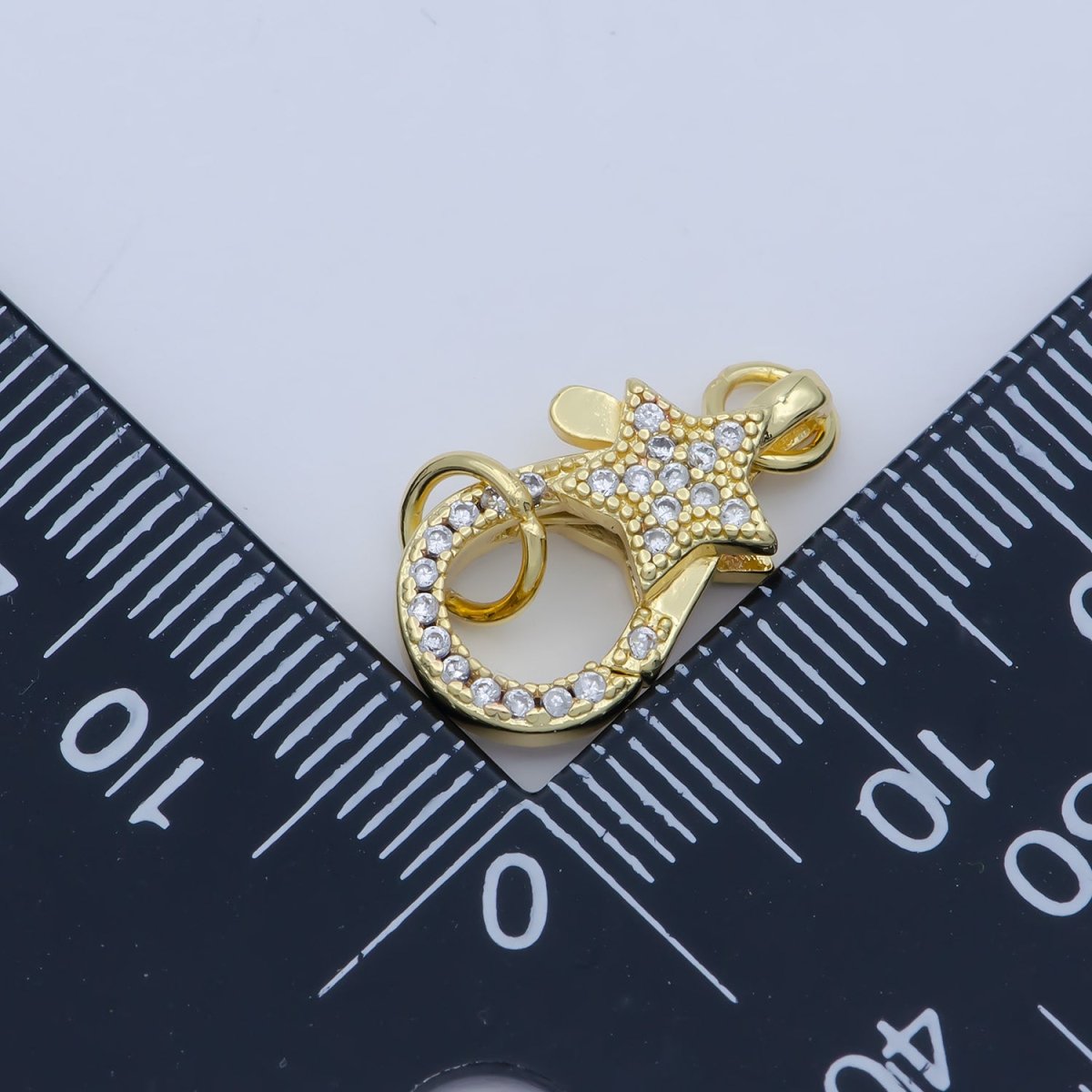 14k Gold Fill Star clasp for Bracelet Necklace Buckle Micro paved , CZ Cubic Lobster Clasp Fastener for Beading supplies Component L-403 L-404 - DLUXCA