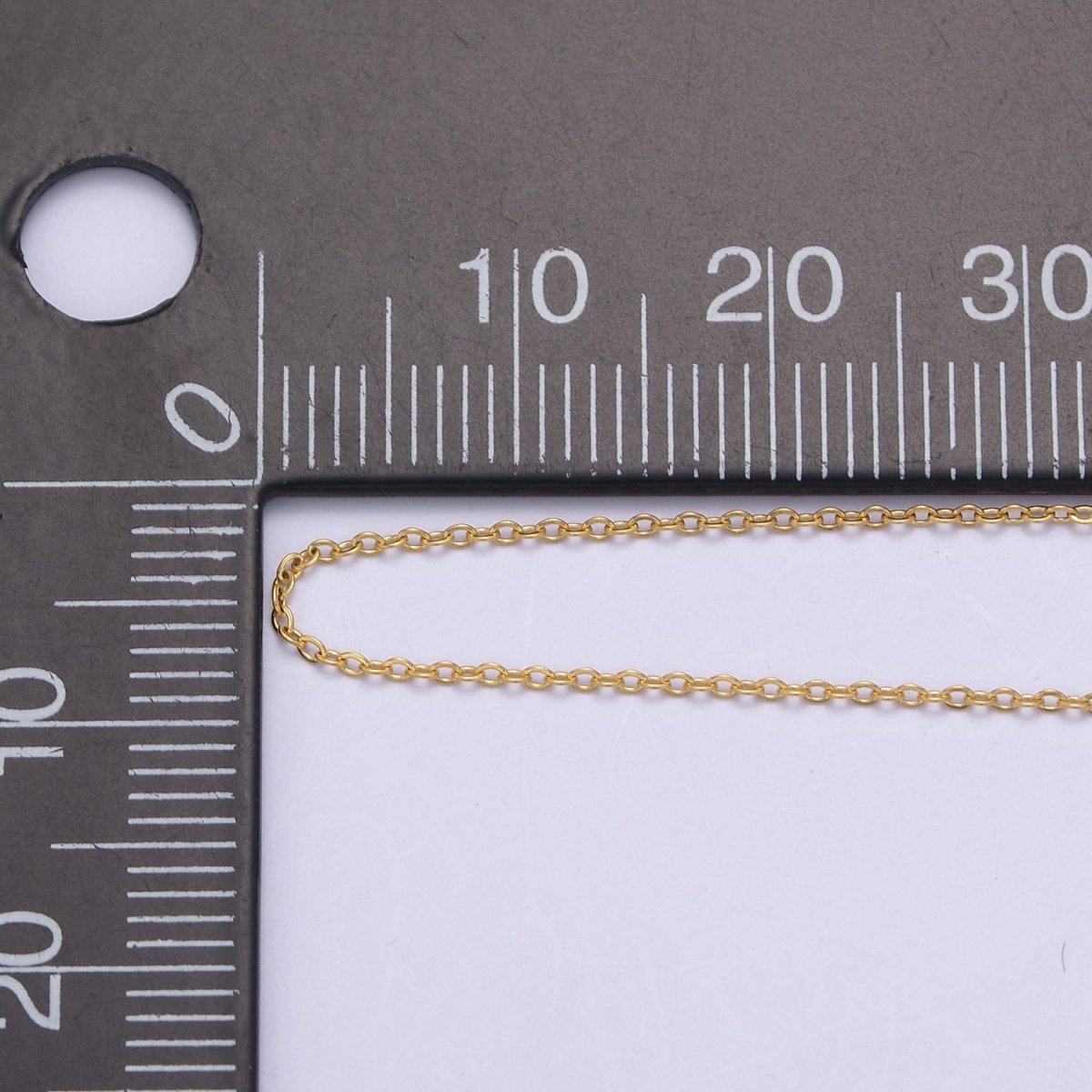 14K Gold Filled 0.6mm Dainty Cable Chain 18 Inch Layering Cable Slider Necklace in Silver & Gold | WA-728 WA-735 Clearance Pricing - DLUXCA