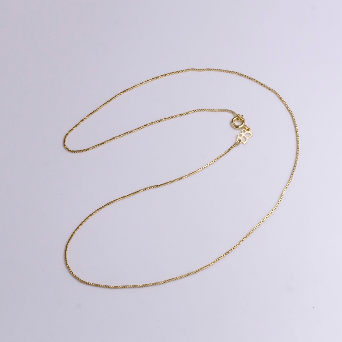 14K Gold Filled 0.7mm Box Dainty 18 Inch Layering Chain Necklace | WA-1910 Clearance Pricing - DLUXCA