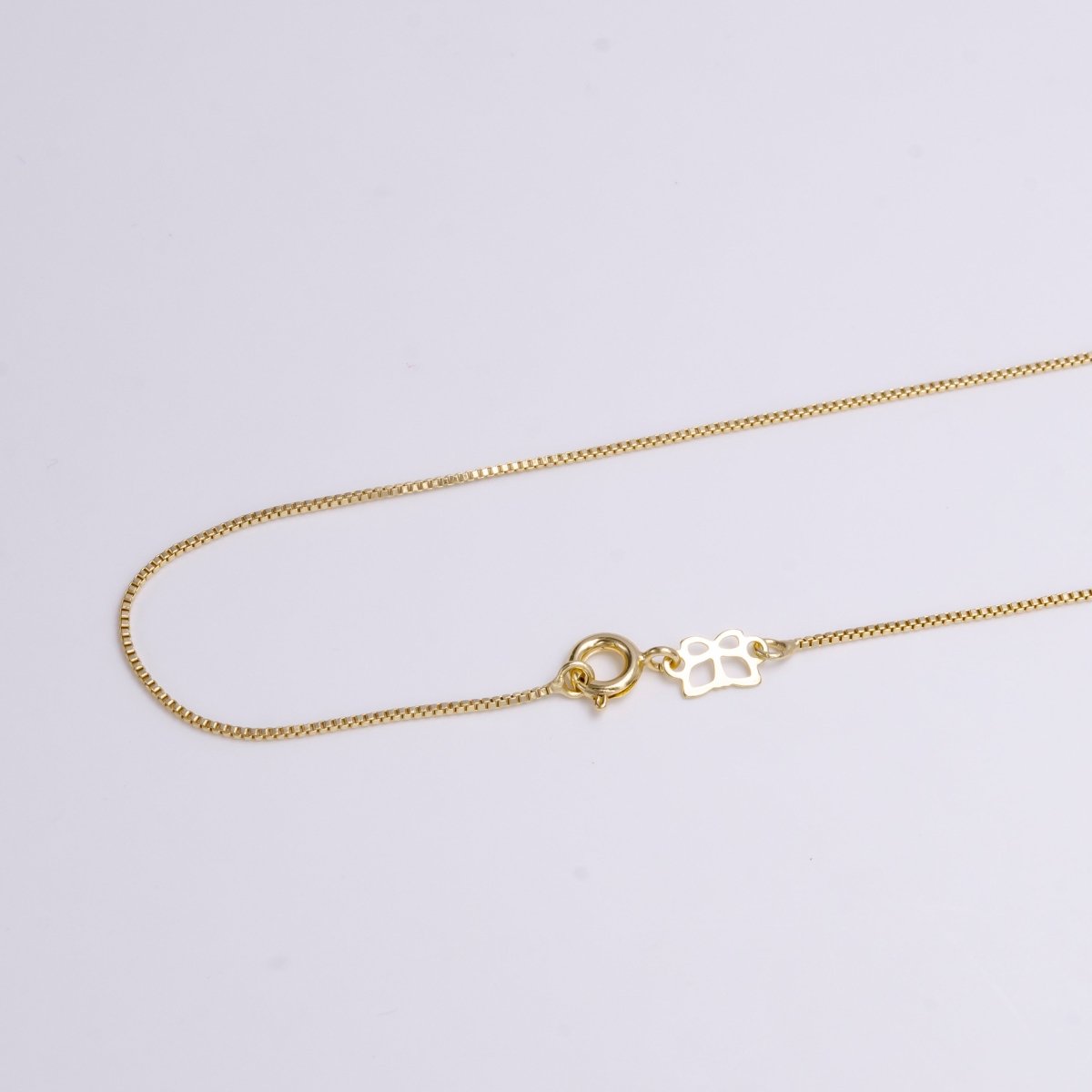 14K Gold Filled 0.7mm Box Dainty 18 Inch Layering Chain Necklace | WA-1910 Clearance Pricing - DLUXCA