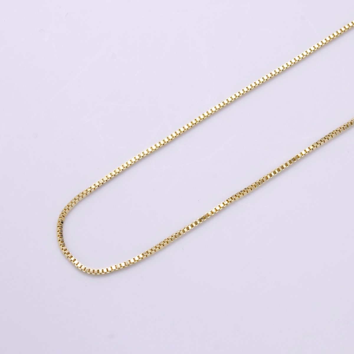 14K Gold Filled 0.8mm Dainty Box 16 Inch Choker Necklace | WA-2321 - DLUXCA