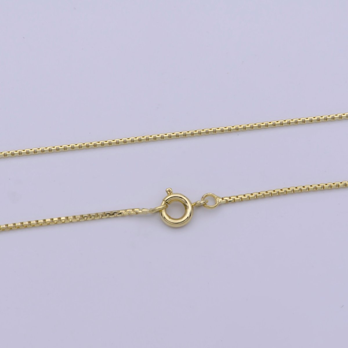 14K Gold Filled 0.8mm Dainty Box 18 Inch Layering Chain Necklace | WA-465 Clearance Pricing - DLUXCA