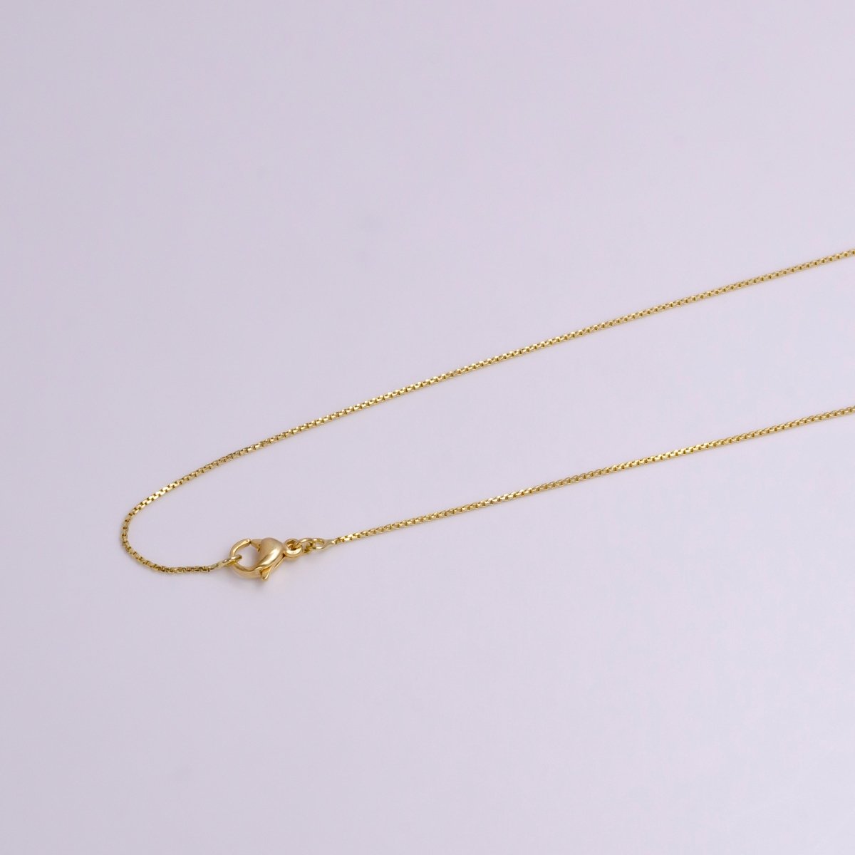 14K Gold Filled 0.8mm Dainty Box 19.5 Inch Layering Chain Necklace | WA-1906 Clearance Pricing - DLUXCA