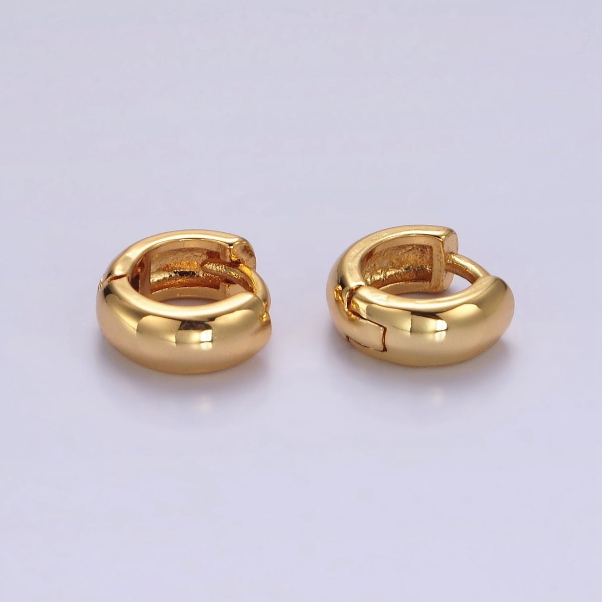 14K Gold Filled 10mm Band Minimalist Cartilage Huggie Earrings | AE995 - DLUXCA