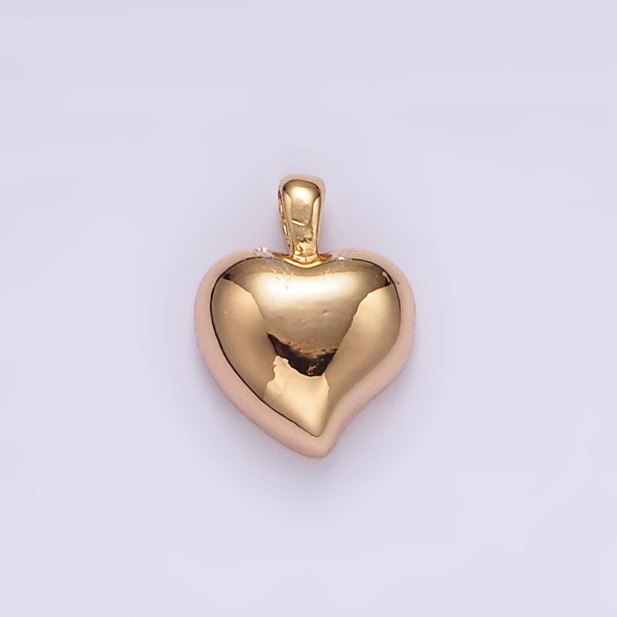 14K Gold Filled 10mm Chubby Heart Minimalist Mini Pendant | N1916 - DLUXCA