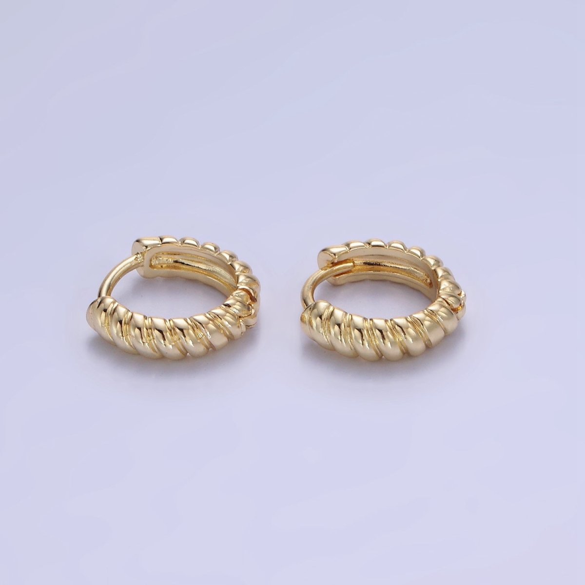 14K Gold Filled 10mm Croissant Cartilage Huggie Earrings | AB1315 - DLUXCA