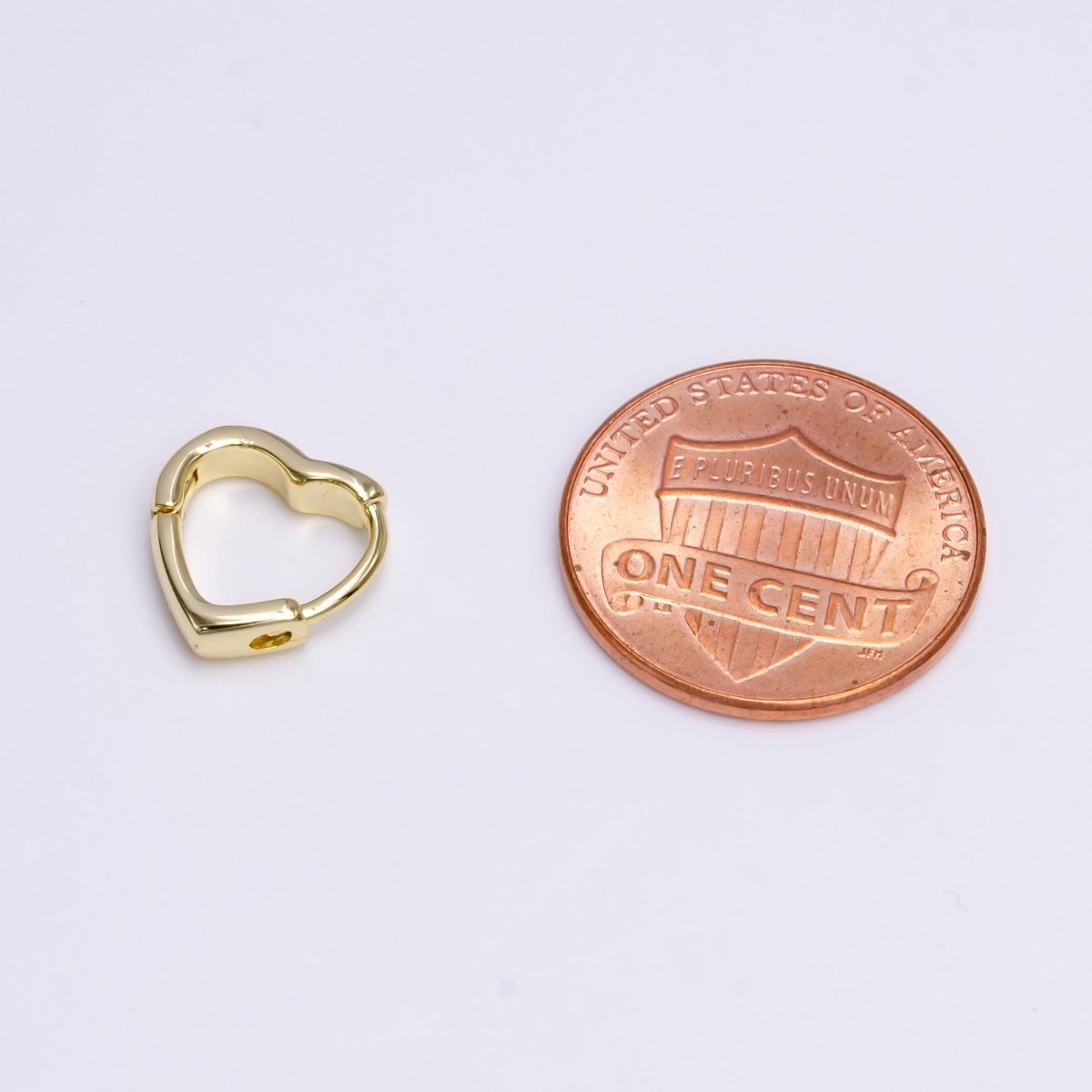 14K Gold Filled 10mm Heart Huggie Cartilage Earrings | Y-932 - DLUXCA