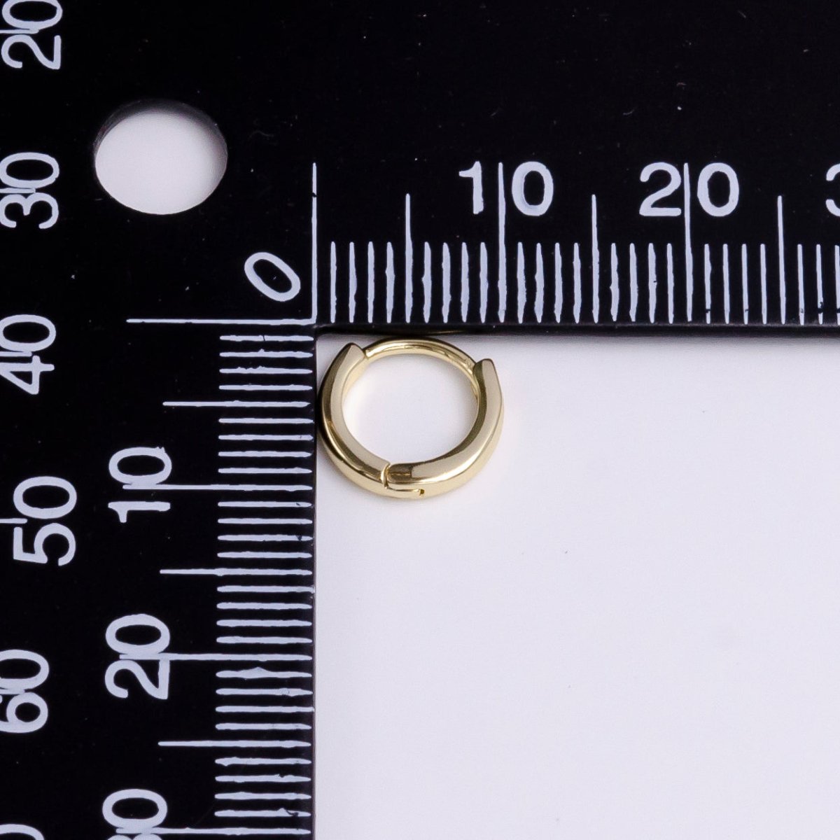 14K Gold Filled 10mm Mini Flat Minimalist Cartilage Huggie Earrings | Y-930 - DLUXCA