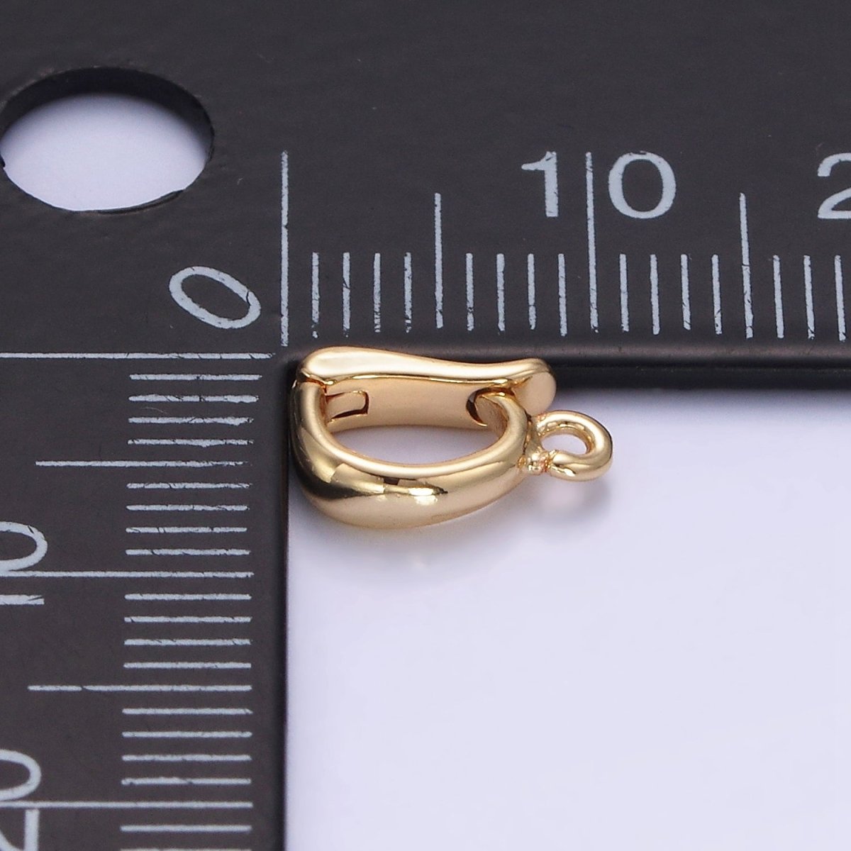 14K Gold Filled 10mm Mini Snap Latch Bail Minimalist Findings | Z698 - DLUXCA