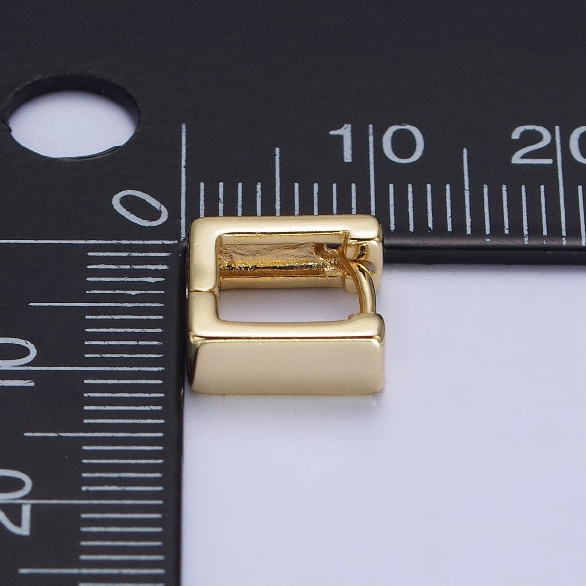 14K Gold Filled 10mm Mini Square Cartilage Huggie Hoop Earrings | AB-237 - DLUXCA