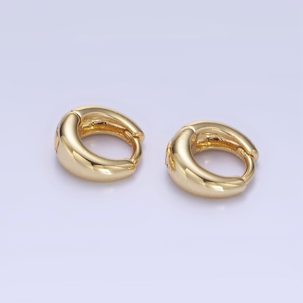14K Gold Filled 10mm Minimalist Dome Cartilage Huggie Earrings | P487 - DLUXCA