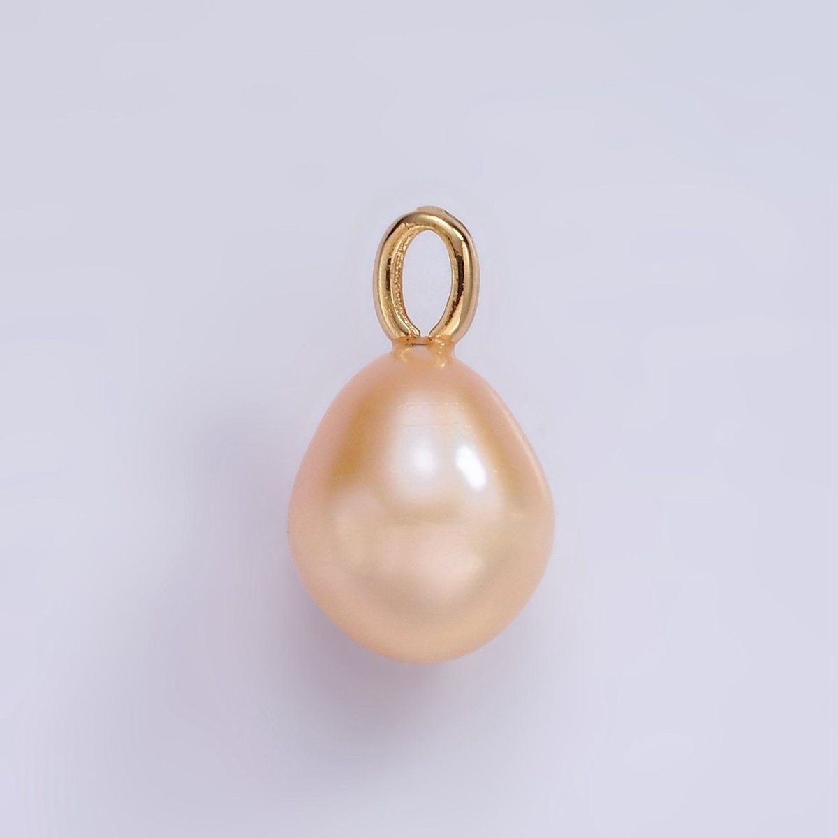 14K Gold Filled 10mm Pink Freshwater Pearl Teardrop Drop Pendant | P1660 - DLUXCA