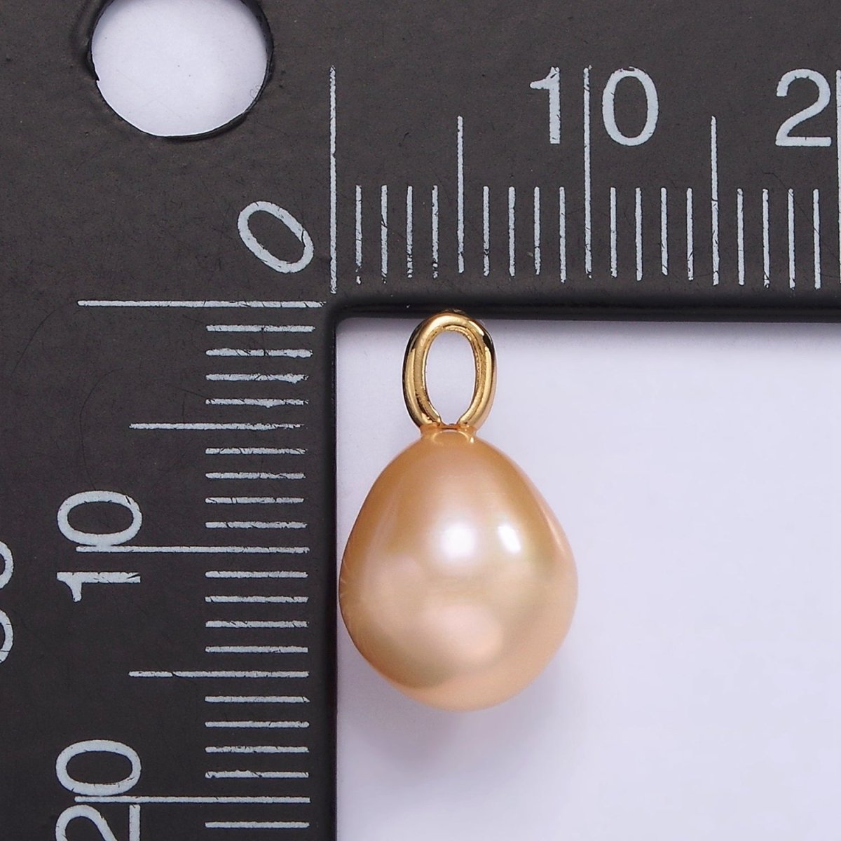 14K Gold Filled 10mm Pink Freshwater Pearl Teardrop Drop Pendant | P1660 - DLUXCA