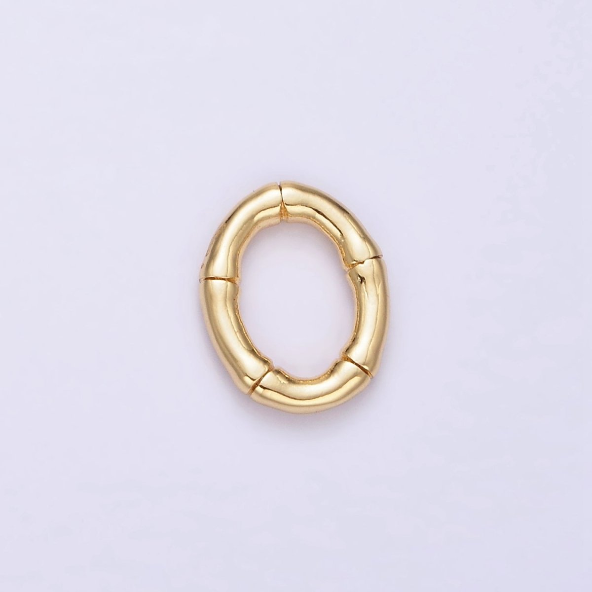 14K Gold Filled 12mm Bamboo Oval Link Minimalist Findings Supply | Z576 - DLUXCA