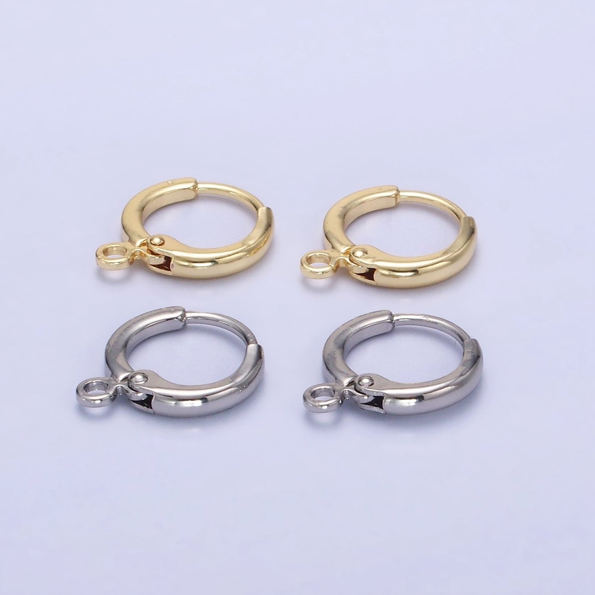14K Gold Filled 12mm Cartilage Huggie Earring Findings in Gold & Silver | Z722 Z723 - DLUXCA