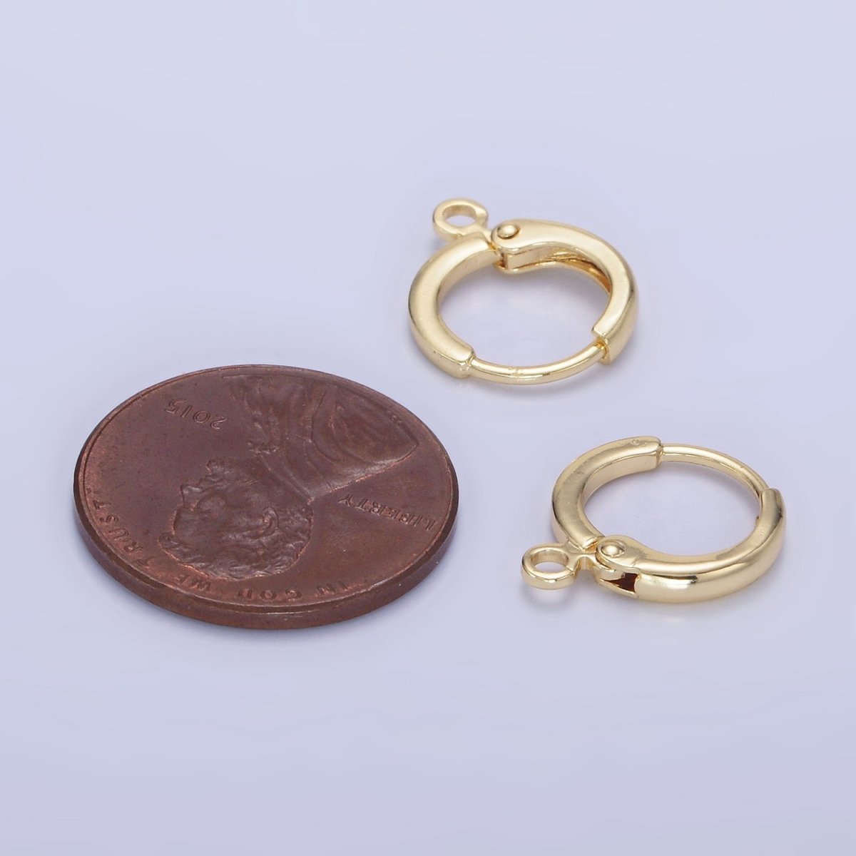 14K Gold Filled 12mm Cartilage Huggie Earring Findings in Gold & Silver | Z722 Z723 - DLUXCA