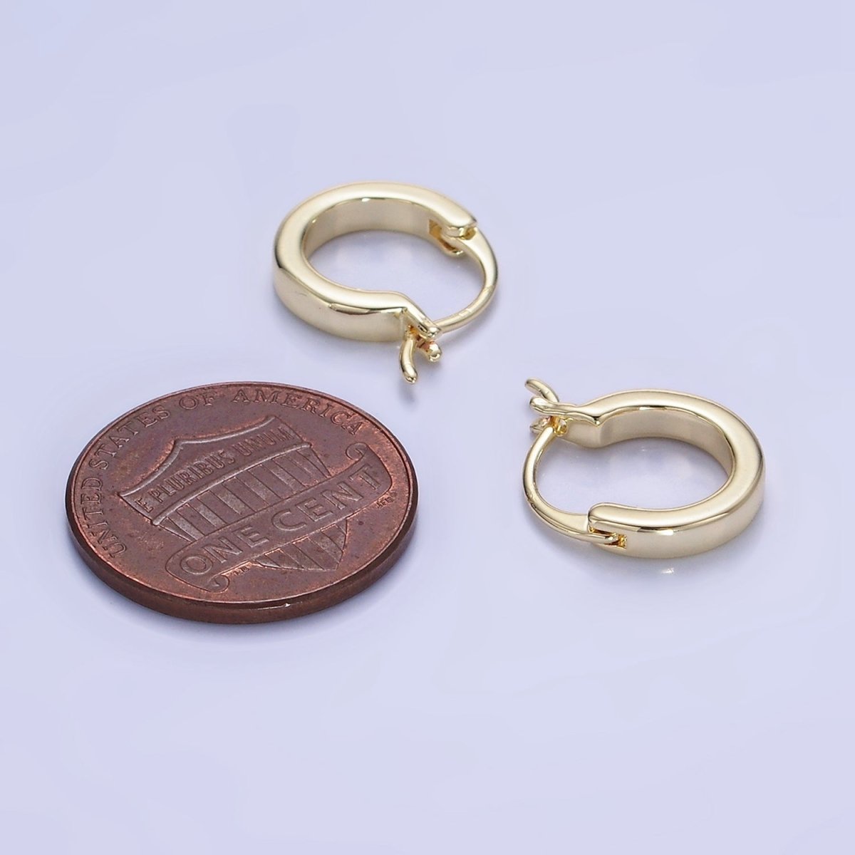 14K Gold Filled 12mm Cartilage Latch Hoop Earrings in Gold & Silver | AB1358 AB1359 - DLUXCA
