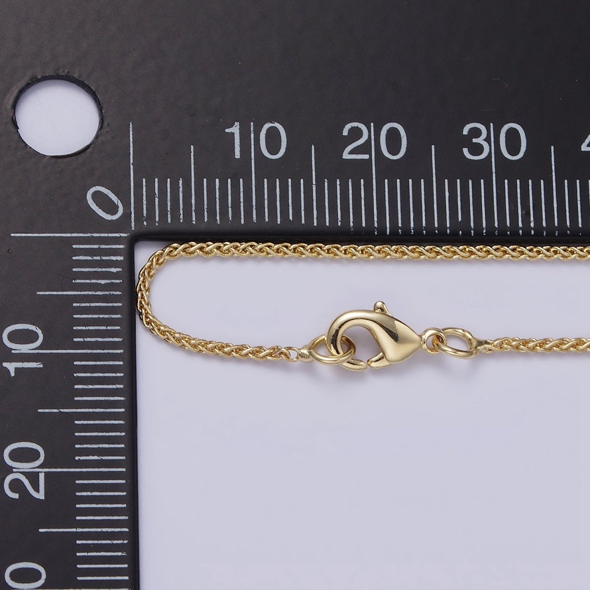 14K Gold Filled 1.2mm Dainty Foxtail Espiga Wheat 16 Inch Choker Chain Necklace | WA-2162 - DLUXCA