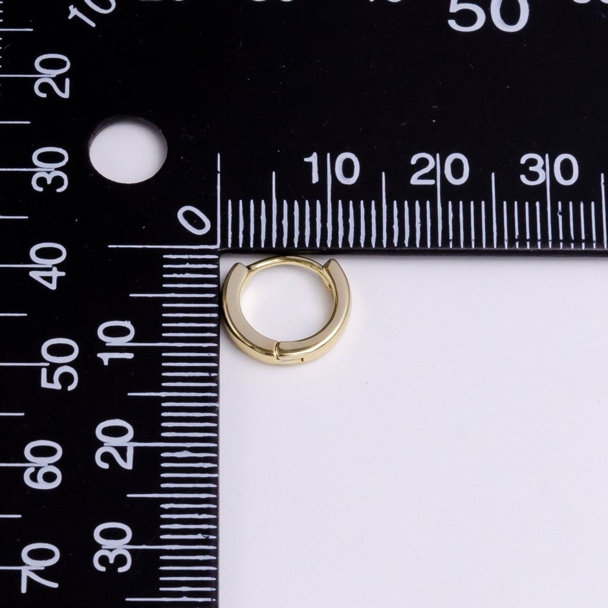 14K Gold Filled 12mm Mini Flat Minimalist Cartilage Huggie Earrings | Y-931 - DLUXCA