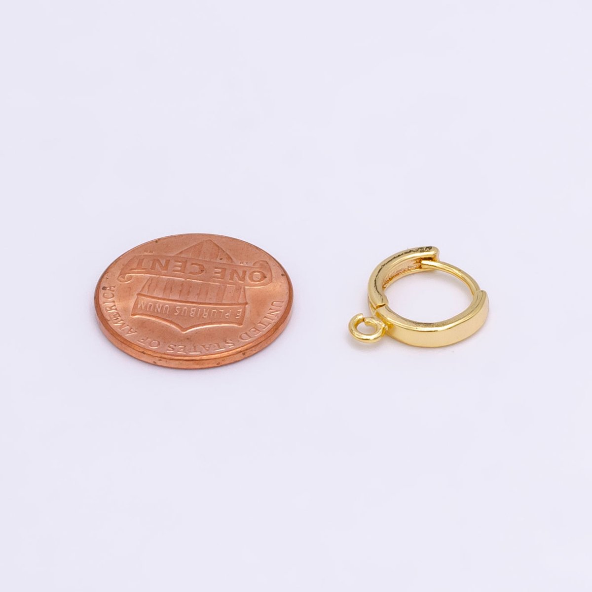 14K Gold Filled 12mm Open Loop Huggie Earrings Finding Supply | Z387 - DLUXCA