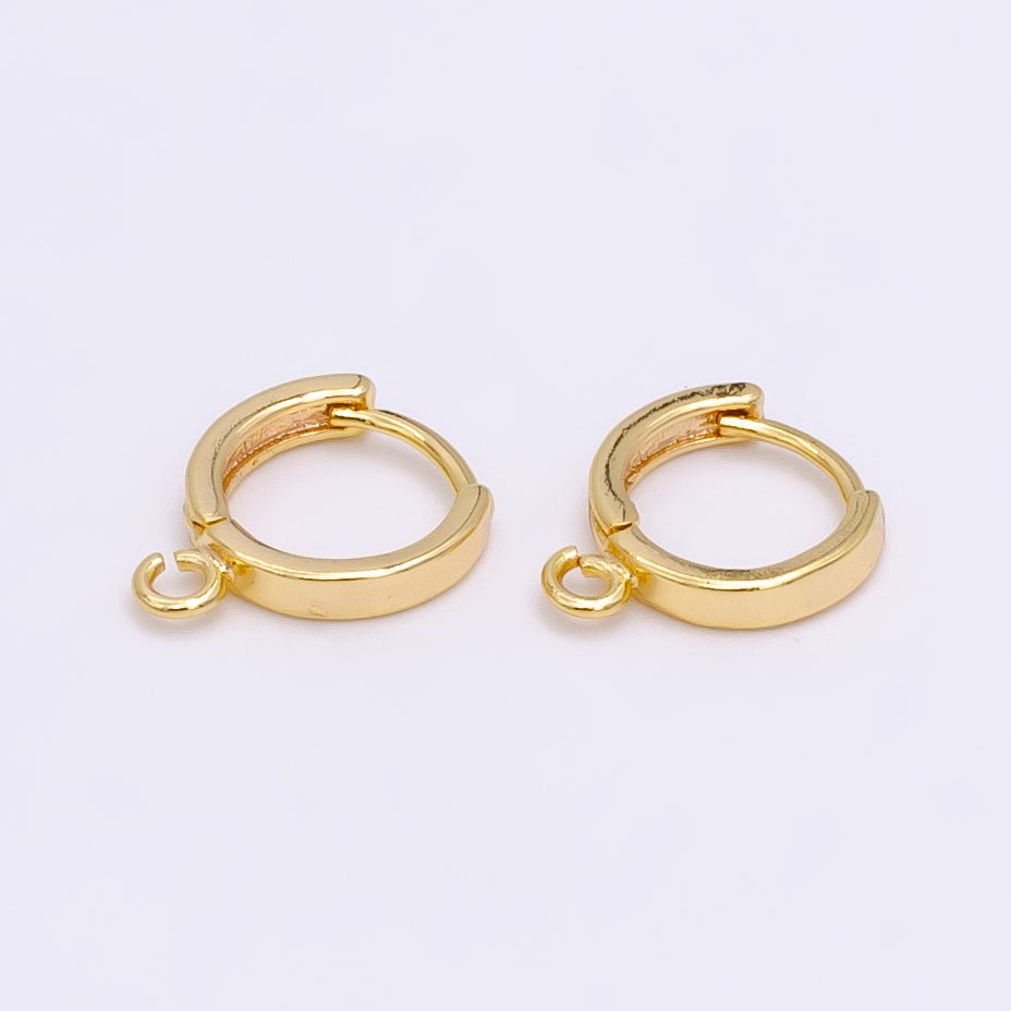 14K Gold Filled 12mm Open Loop Huggie Earrings Finding Supply | Z387 - DLUXCA