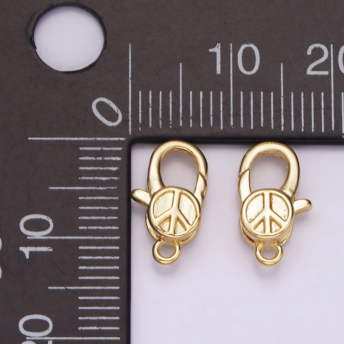 14K Gold Filled 12mm Peace Lobster Claw Clasps Closure Jewelry Finding Supply | Z648 - DLUXCA