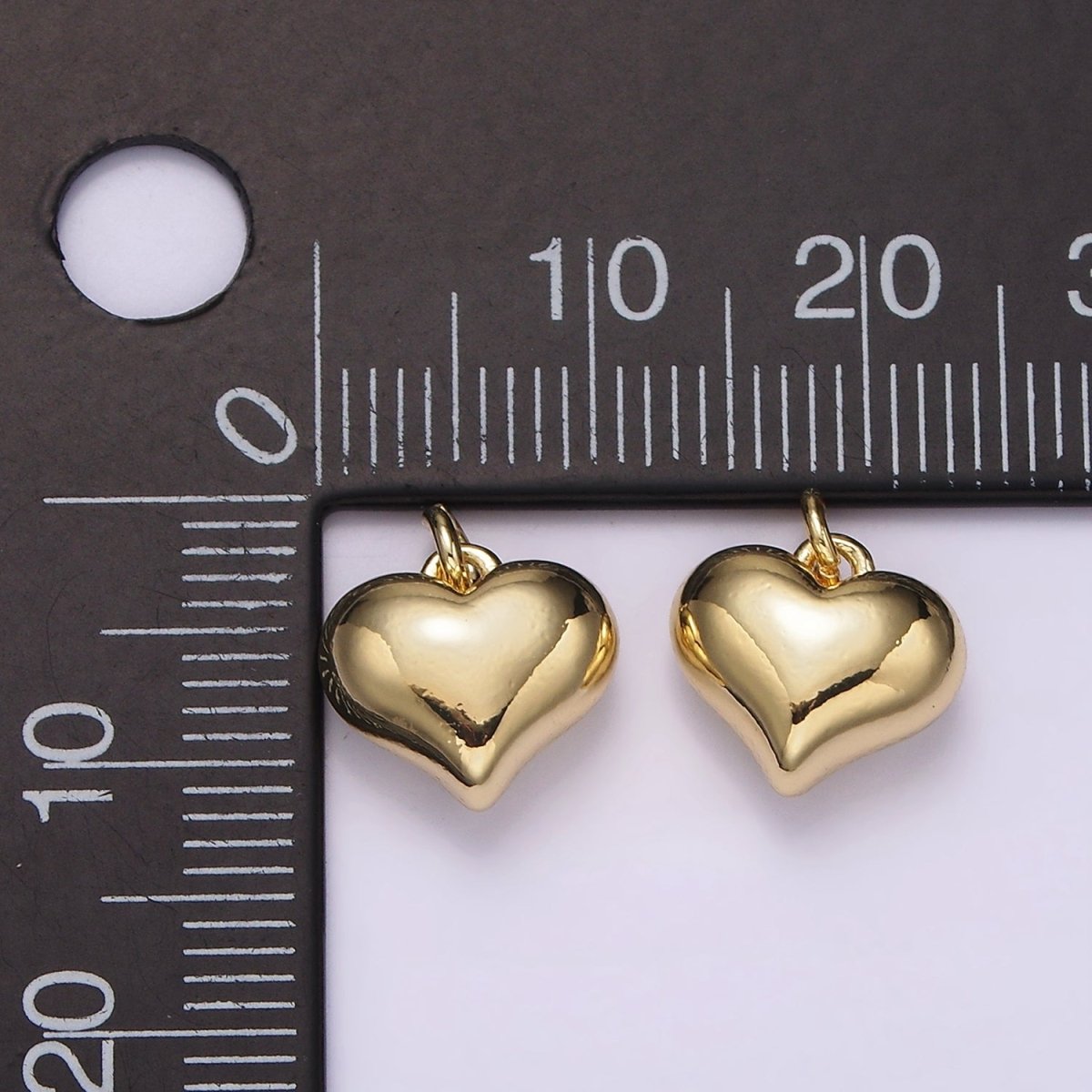 14K Gold Filled 12mm Puffed Minimalist Heart Charm | AG440 - DLUXCA