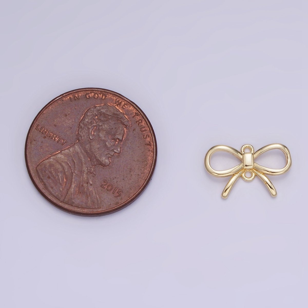 14K Gold Filled 12mm Ribbon Bow Minimalist Connector | G292 - DLUXCA