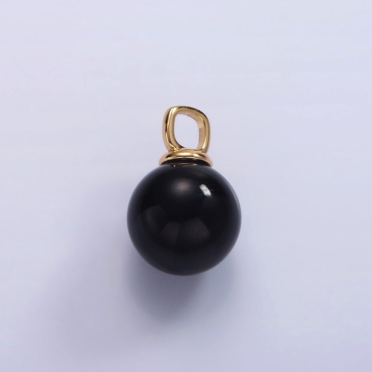 14K Gold Filled 12mm Round Sphere Ball Natural Gemstone Drop Pendant | AC808 - AC813 - DLUXCA