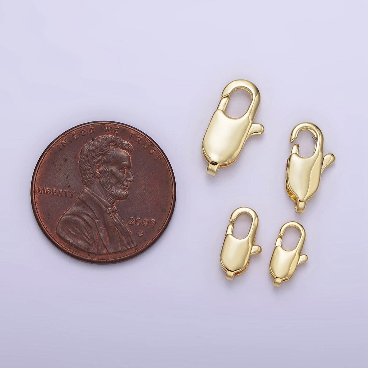 14K Gold Filled 13.5mm, 12mm, 10mm, 9mm Lobster Claw Clasps Closure Jewelry Findings Supply | Z-525 - Z-528 - DLUXCA