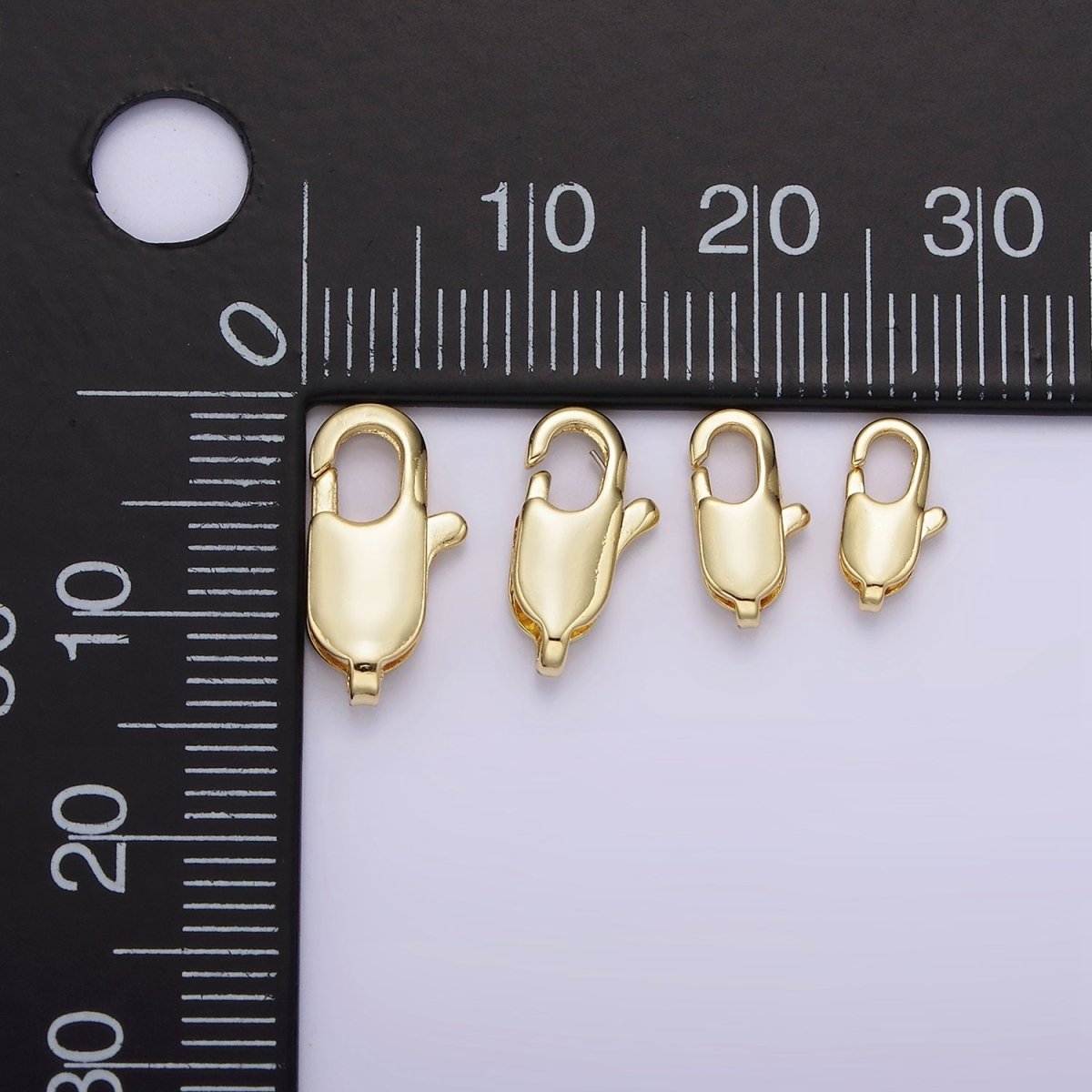 14K Gold Filled 13.5mm, 12mm, 10mm, 9mm Lobster Claw Clasps Closure Jewelry Findings Supply | Z-525 - Z-528 - DLUXCA