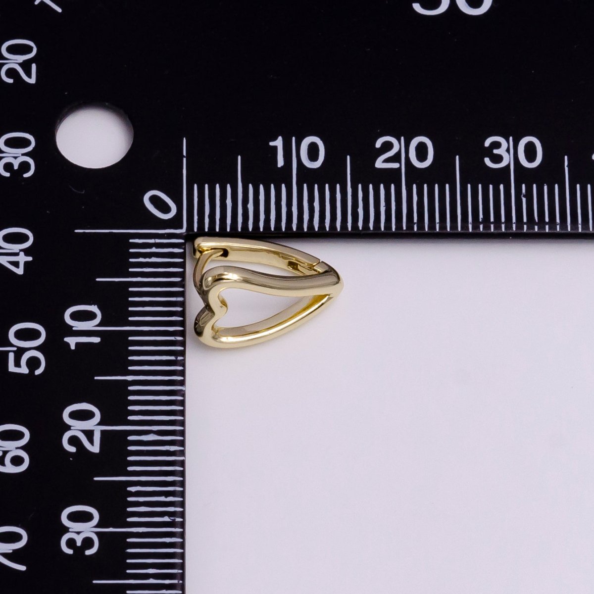 14K Gold Filled 13.5mm Open Heart Minimalist Triangle Hoop Earrings | AD1059 - DLUXCA