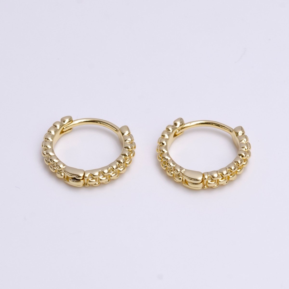 14K Gold Filled 13mm Bubble Ball Cartilage Huggie Earrings | AE577 - DLUXCA