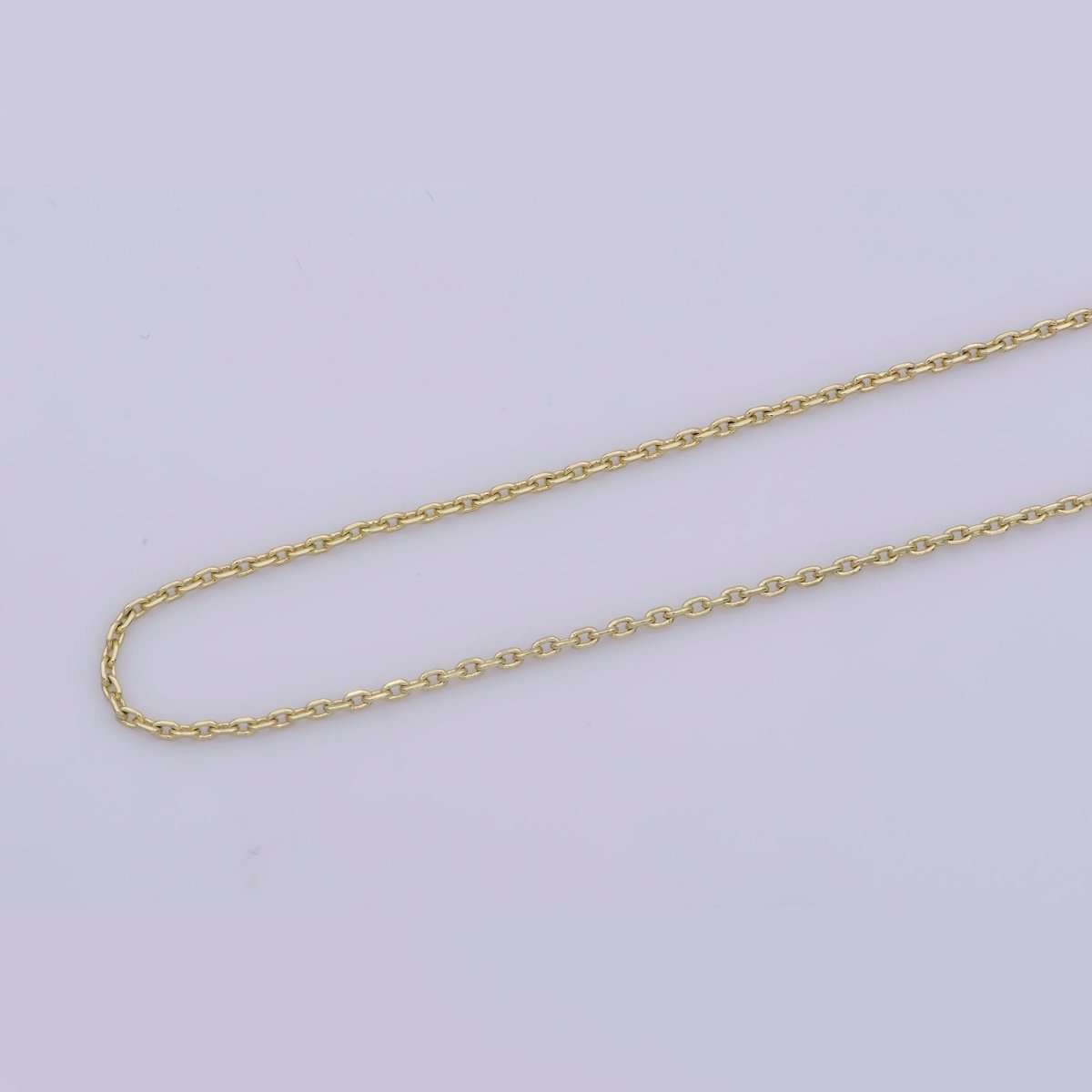 14K Gold Filled 1.3mm Dainty Minimalist Cable 18 Inch Layering Chain Necklace | WA-282 Clearance Pricing - DLUXCA